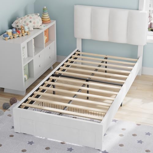 Twin Bed Frame with Storage Drawer