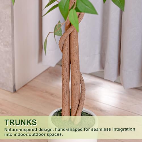 6FT Artificial Ficus Tree with White Planter