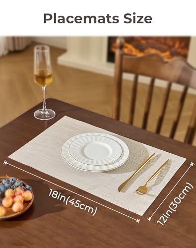 Beige White Placemats Set of 4 (4 Count)