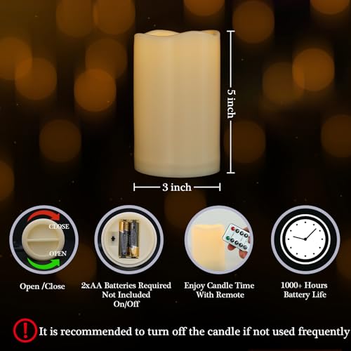 3" x 5" Outdoor Flameless Candles with Remote and Timer