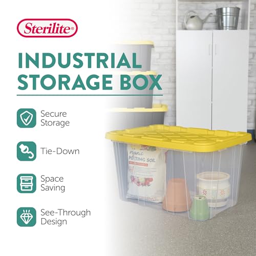 Industrial Storage Tote with Lids for Garage (8 Count)