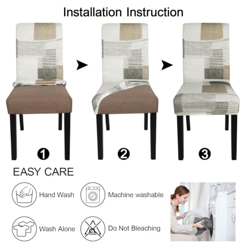 Pattern Chair Covers for Dining Room Set of 2