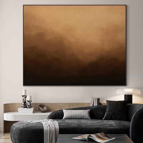 60"x72" Extra Large Framed Wall Art Warm Earth Tones Abstract Landscape Illustration for Home Living Room Bedroom Decor