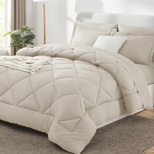 Oversized Queen Comforter Set Beige