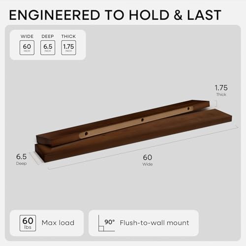 60 Inch Floating Shelves (3 Count)