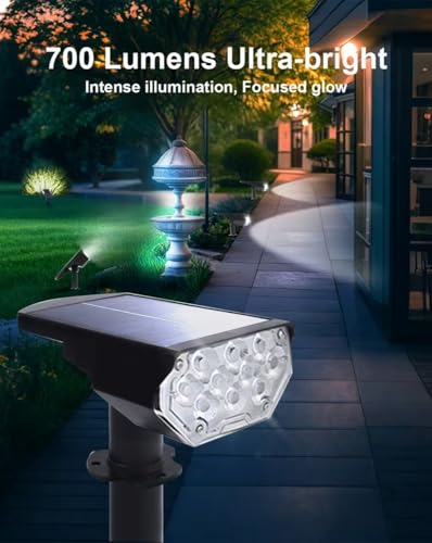 2 Pack Solar Spot Lights Outdoor Waterproof