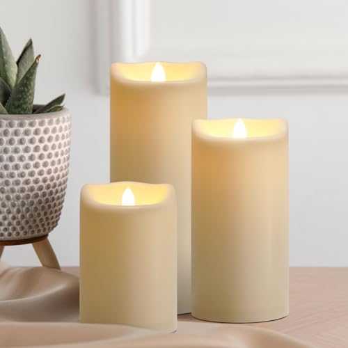 4" x 6" 8" 10" Waterproof Outdoor Flameless Candles with Remote (3 Count)