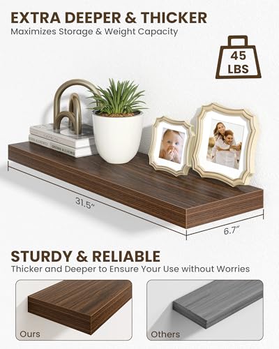 32" Floating Shelves for Wall (2 Count)