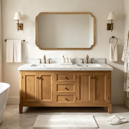 30" x 48" Wood Bathroom Mirror for Wall Mounted