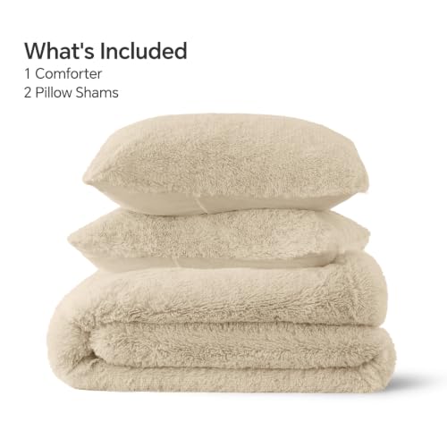 Beige Fluffy Comforter Set King