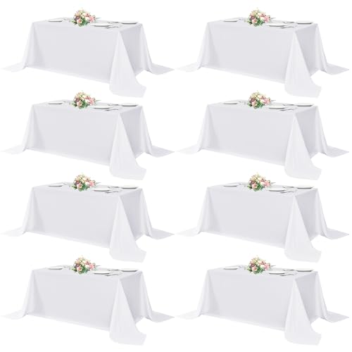 White Table Cloths Rectangular (8 Count)