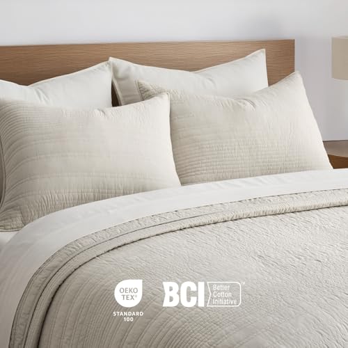 HOME 100% Cotton Modern Lines Quilt Set King Size