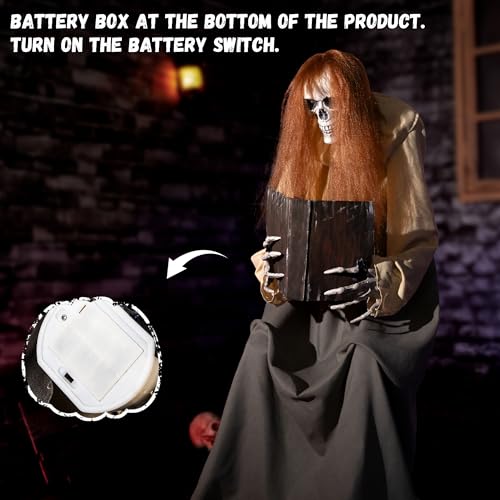 Halloween Animatronics Sitting Skeleton Ghost Decorations