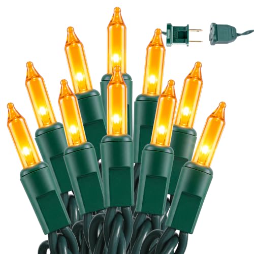 Gold Christmas Incandescent String Lights Outdoor 100 Count 19.7ft