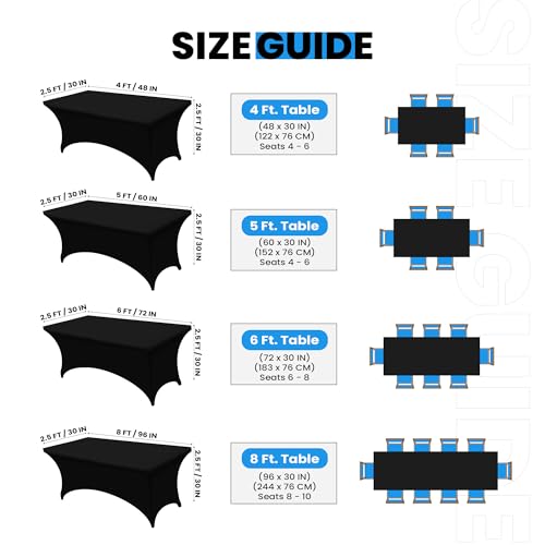 Spandex Table Cloth 2 Pack [4FT (2 Count)