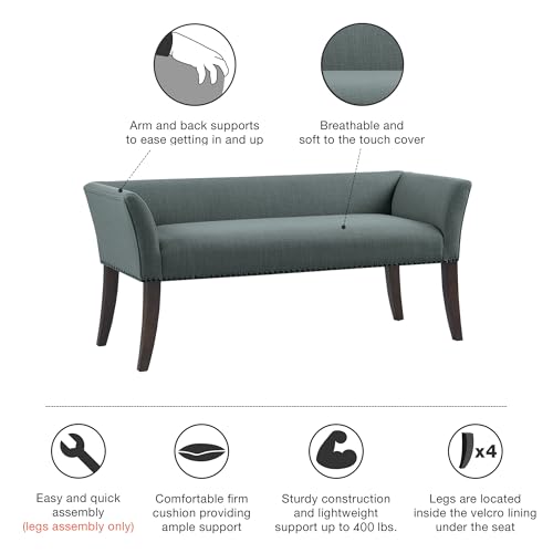 Accent Bench Upholstered with Nailhead Trim