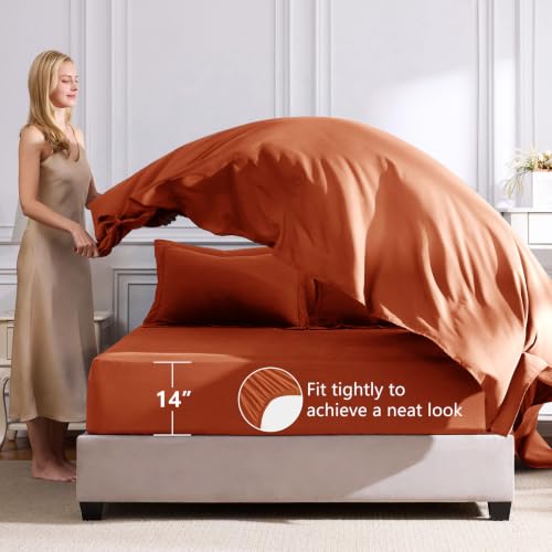 Queen Comforter Set Burnt Orange