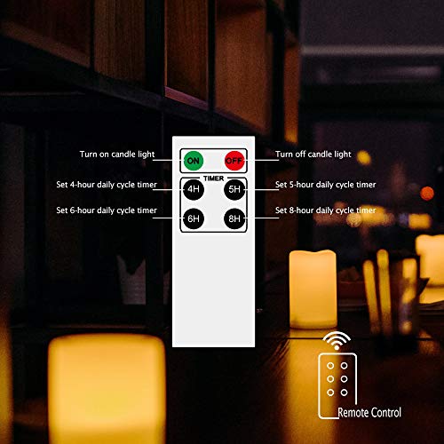 Outdoor Battery Operated Flameless Candles with Remote Timer D3”xH4” 3 PCS (3 Count)
