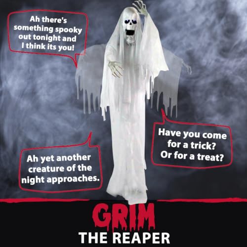 6.0-Ft. Life-Size Talking Ghost Halloween Animatronic (72" Standing Ghost)