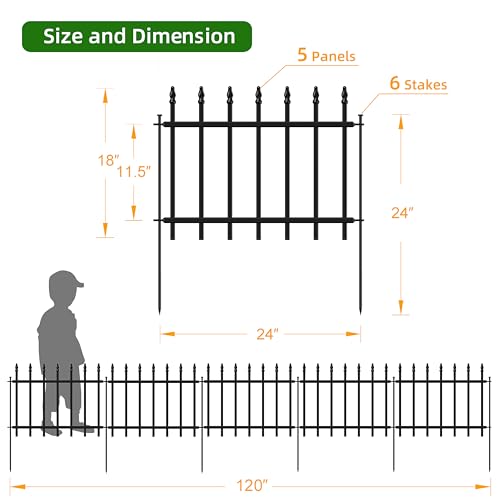 Decorative Metal Garden Fence 18" x 10' (75 Sq Ft)