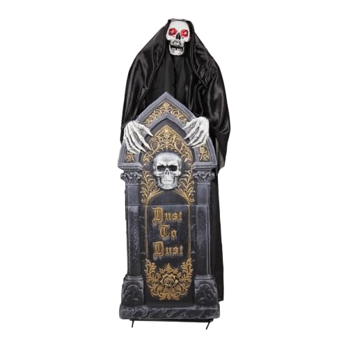 4 Ft. Reaper with Tombstone Halloween Animatronic