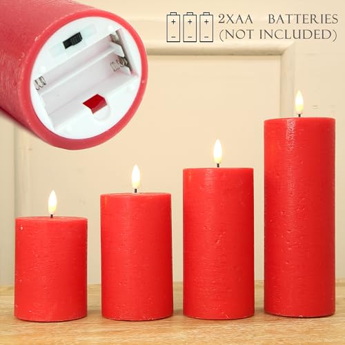 Christmas Flameless Candles with Remote (4 Count)