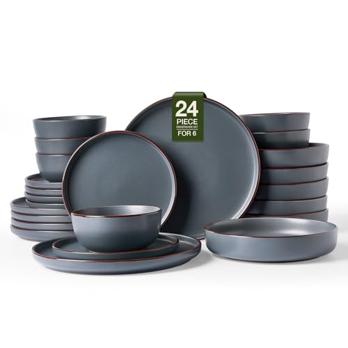Mercury 24 Piece Stoneware Plates and Bowls