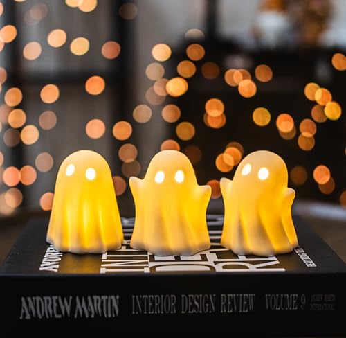 3 Pack Cute Ghost Light Up Halloween Decor (3 Count)