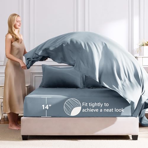 Oversized Queen Comforter Set Dusty Blue