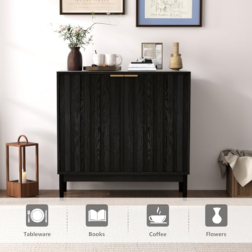 Fluted Buffet Cabinet with Storage
