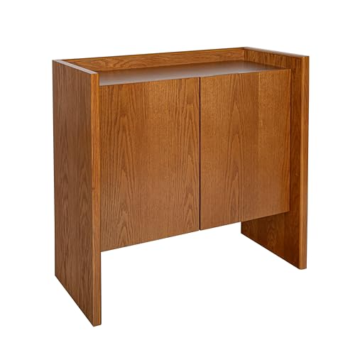 34" Walnut Sideboard Cabinet with Storage