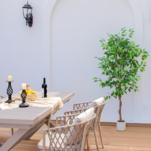 6FT Artificial Ficus Tree with White Planter