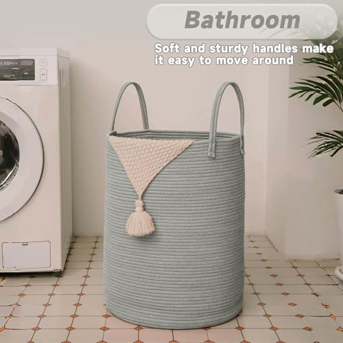 60L Cotton Rope Laundry Basket Hamper