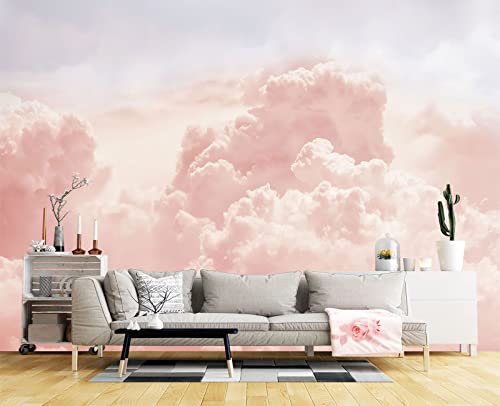 Pink Clouds wall Mural Wallpaper for Bedroom 137" x 100" (95.12 Sq Ft)