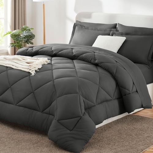 King Size Comforter Set Dark Grey