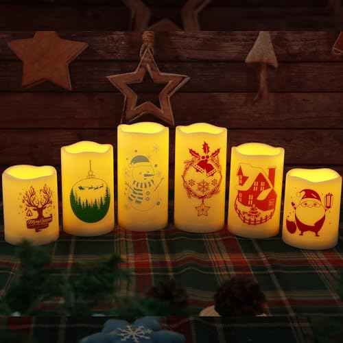 Christmas Outdoor Battery Operated Flameless LED Candles with Remote 6 Pack (6 Count)