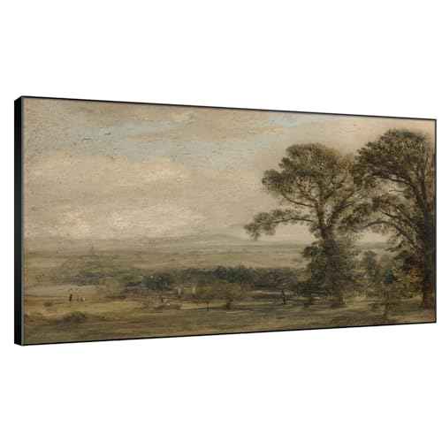30"x60" Extra Large Framed Wall Art Vintage Landscape with Trees and Distant Horizon for Home Living Room Bedroom Decor