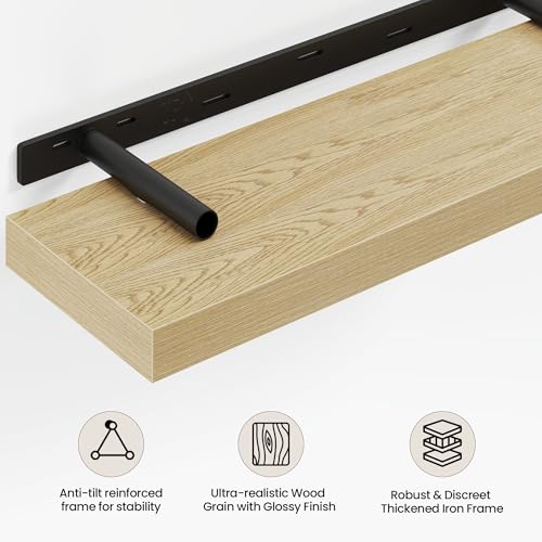 12 Inch Floating Shelves Wall Mounted for Display (2 Count)