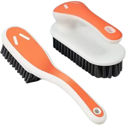 Soft Bristle Scrub Cleaning Brush Stain Remover Brush Fabric Cleaning Brush Laundry Brush Small Scrub Brush Cleaner Household Cleaning Brushes for Carpet (2 Count)