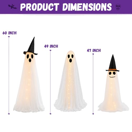 Halloween Light Up Ghost Family Decorations Set