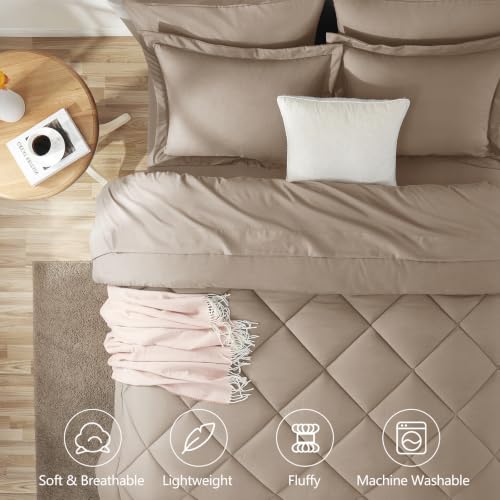 Queen Comforter Set with Sheets Khaki