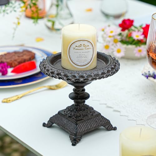 Cast Iron Pillar Candle Holder