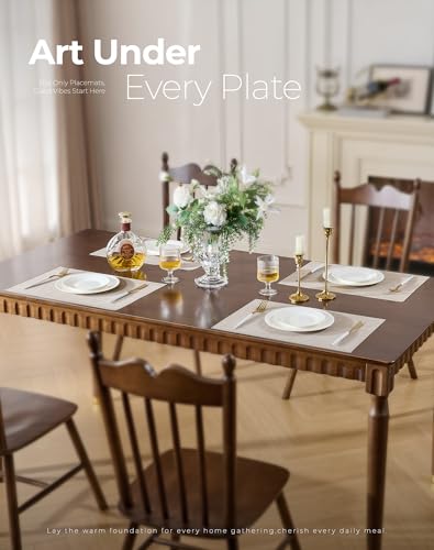 Woven Vinyl Beige Placemats Set of 12 (12 Count)
