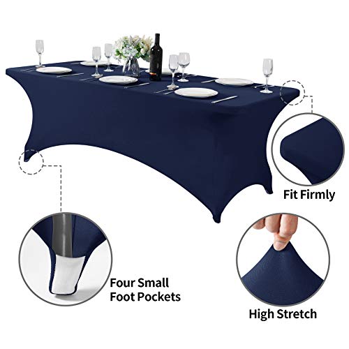 2Pack Spandex Table Cover for 8FT or 4ft or 6ft Table Universal Fitted Stretch Tablecloth for Party (2 Count)