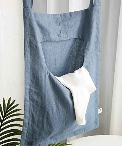 100% Linen Door Hanging Laundry Hamper Bag