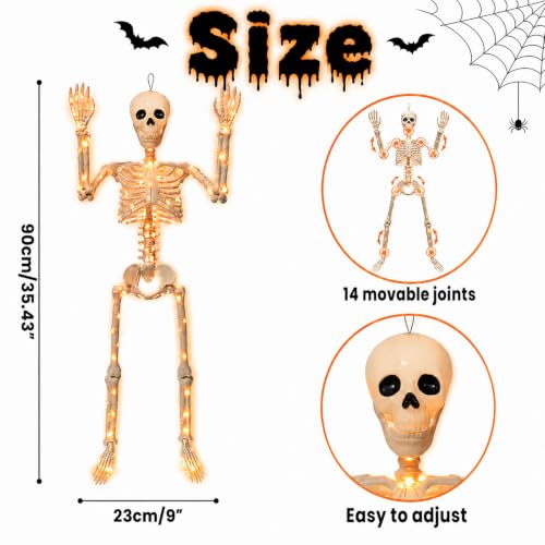 Purple & Orange Light Halloween Skeleton Decor (Orange Light & Purple Light)