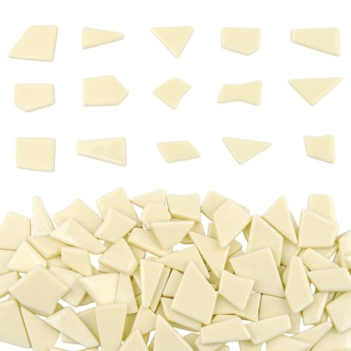 200g Ivory Mosaic Tiles for Crafts Bulk (7.05 Ounce)