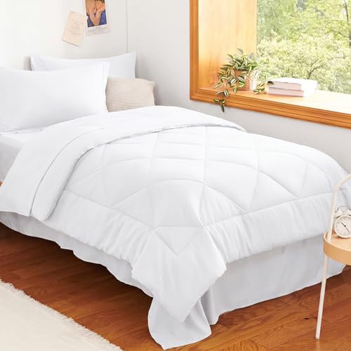 Twin Comforter Set with Sheets White