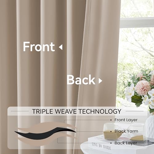 Extra Wide Pinch Pleat Blackout Curtains Drapes 90 Inches Long (2 Count)