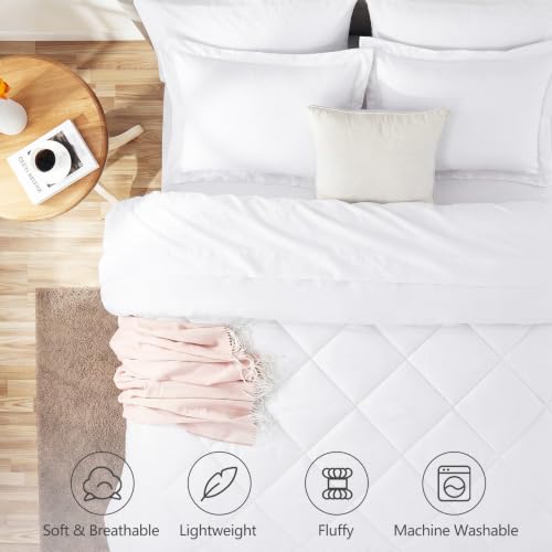 Queen Comforter Set with Sheets White